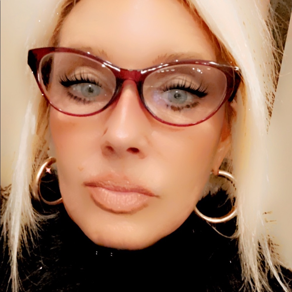 Betsy Johnson plum & leopard cat eye reading glasses - rare!